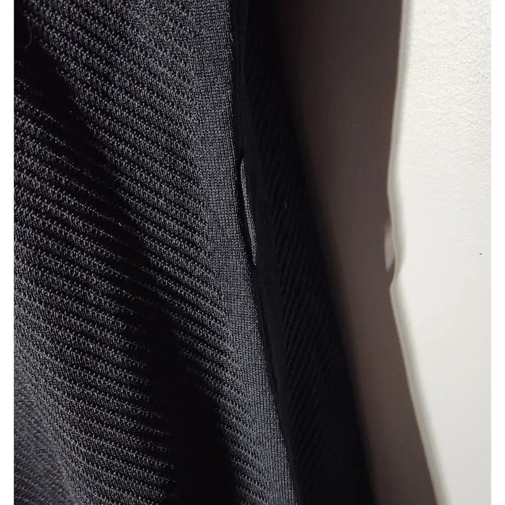 Donna Karan New York Women's Black Mock Neck Textured Cold-Shoulder Dress Size M